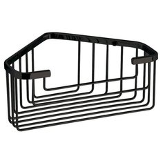 Полочка SMART угловая из проволоки с бортиком, нержавеющая сталь, 200x80x151 мм, черный мат., Sapho