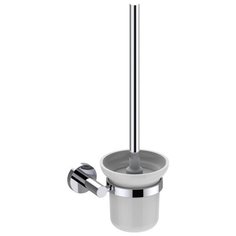 Ершик X-ROUND для унитаза, настенный, со стеклянной матовой чашей, хром, Sapho