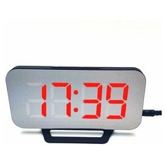 Часы электронные настольные DS-3625L, зеркальные, с красной подсветкой VST