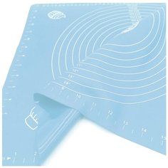Профессиональный Силиконовый Коврик Для Выпечки и Раскатки Теста, с Разметкой, Голубой, 70х70 см Libra Plast
