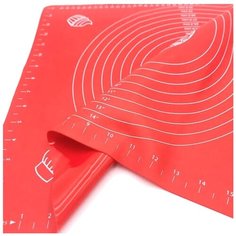 Профессиональный Силиконовый Коврик Для Выпечки и Раскатки Теста, с Разметкой, Красный, 70х70 см Libra Plast