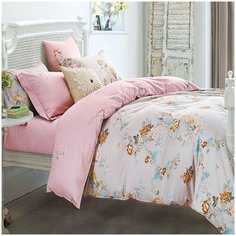 Комплект постельного белья Сатин-Люкс 11-24 Хлопок 100%, Семейный, Розовый Tana