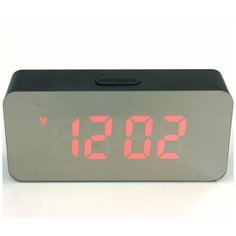 Часы электронные настольные DS-3622L, зеркальные, цвет подсветки красный VST