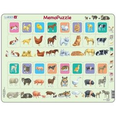 Мемопазл Larsen «Животные с детёнышами», 36 эл.