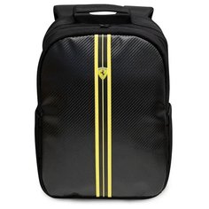 Ferrari для ноутбуков 15" рюкзак On-track Backpack Nylon/PU Carbon Black/Yellow stripes