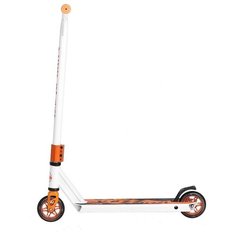 Детский трюковой самокат YEZZ Start MS-160, белый/оранжевый