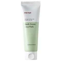 Успокаивающая маска для лица с экстрактом зеленого чая маньо Manyo Herb Green Cica Pack 75 ml