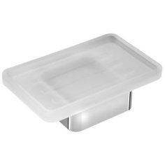 Мыльница EVEREST стеклянная, с хромированным держателем, 12,5x3,5x9 см, Sapho