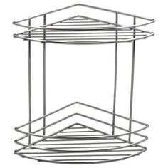 Полка CHROM LINE угловая, двойная, из стальной проволоки с бортиками, 200х280х200 мм, хром, Sapho