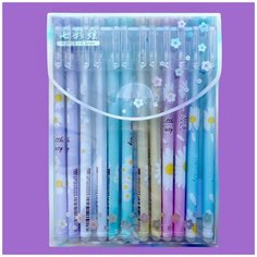 Набор синих гелевых ручек пиши-стирай "Ромашки", 12 штук Tukzar