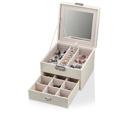 Шкатулка с отделениями для украшений многоярусная белая Cosmo White Leader