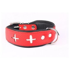 Ошейник для собак ZOOLESZCZ "Switzerland", красно-черный, 55х4см