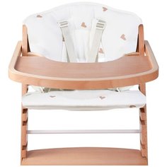 Стульчик для кормления Childhome Lambda 2 Natural с подушкой Hearts