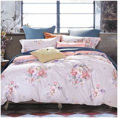 Комплект постельного белья Мако-сатин с модалом 753 Хлопок 65%/Модал 35%, Евро, Сиреневый Tana