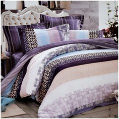 Комплект постельного белья Сатин-Люкс 11-41 Ареола Хлопок 100%, Евро, Сиреневый Tana