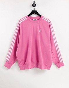 Розовый oversized-свитшот с тремя полосками adidas Originals Adicolor-Розовый цвет