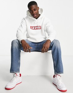 Худи белого цвета с прямоугольным логотипом Levis-Белый Levis®