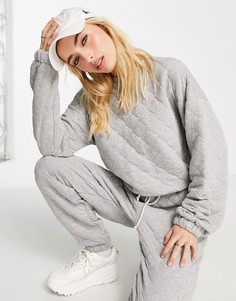 Серый меланжевый стеганый комбинезон ASOS DESIGN