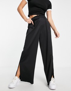 Черные атласные брюки от комплекта New Look-Черный цвет