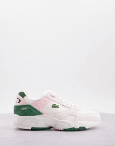 Низкие разноцветные кроссовки со вставками из замши на массивной подошве Lacoste Storm 96-Разноцветный