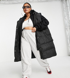 Длинный дутый жилет черного цвета из переработанных материалов Missguided Plus-Черный цвет