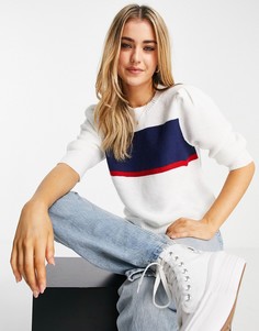 Джемпер белого цвета с пышными короткими рукавами Aeropostale-Белый