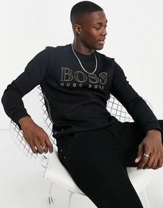 Свитшот узкого кроя BOSS Athleisure Salbo-Черный цвет