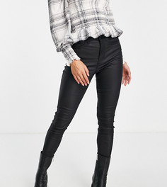 Черные моделирующие джинсы с покрытием New Look Petite-Черный цвет