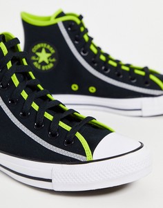 Высокие кеды черного цвета и цвета лайма Converse Chuck Taylor All Star-Черный цвет