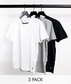 Набор из 3 футболок черного, серого и белого цвета с логотипом в виде игрока поло Polo Ralph Lauren-Разноцветный