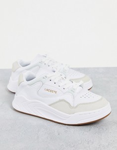 Белые массивные кроссовки с замшевыми вставками Lacoste Court Slam 319-Белый