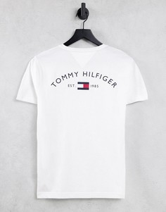Белая футболка с арочным принтом в виде логотипа-флага на спине Tommy Hilfiger-Белый