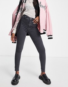 Черные выбеленные джинсы Topshop Joni-Черный цвет