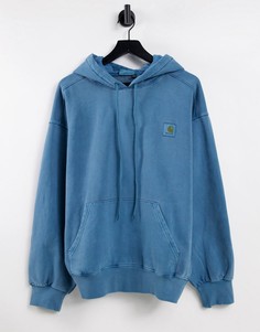 Синий oversized-худи с эффектом пигментного окрашивания Carhartt WIP-Голубой