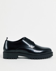 Черные кожаные туфли на шнуровке Walk London Sin-Черный цвет