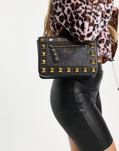 Черная сумка на плечо с заклепками Love Moschino-Черный цвет