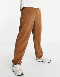 Коричневые вельветовые джинсы свободного кроя ASOS DESIGN-Коричневый цвет