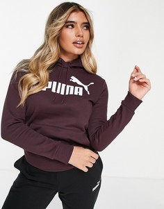 Бордовая худи с крупным логотипом Puma-Красный