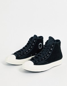 Черные высокие кеды с верхом из искусственного меха под овчину Converse Chuck 70 Hi Sherpa-Черный цвет