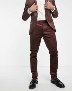 Коричневые зауженные брюки из вельвета Topman-Коричневый цвет