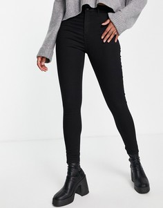 Черные зауженные джинсы с очень высокой талией Miss Selfridge Steffi-Черный цвет