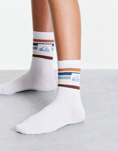 Белые носки с полосками Quiksilver-Белый