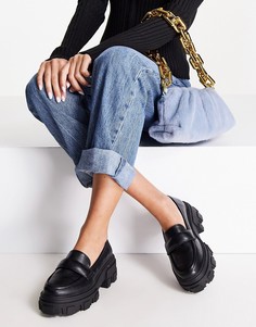 Черные лоферы на массивной подошве с мягкими вставками ASOS DESIGN-Черный цвет