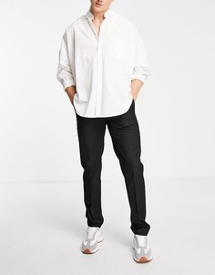 Черные узкие строгие брюки ASOS DESIGN-Черный цвет