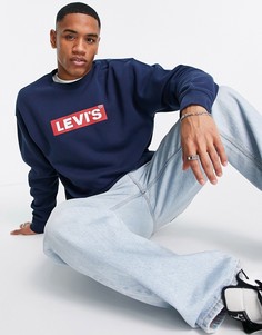 Темно-синий свитшот с прямоугольным логотипом Levis Levis®