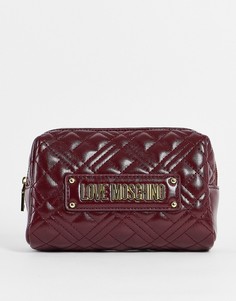 Темно-красная стеганая косметичка Love Moschino-Красный