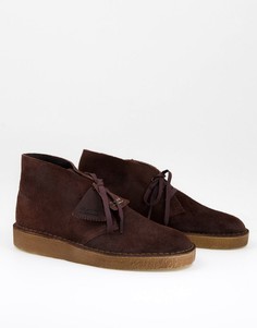 Коричневые замшевые дезерты Clarks Originals Desert-Коричневый цвет