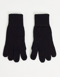 Черные вязаные перчатки из переработанного материала Topman-Черный цвет