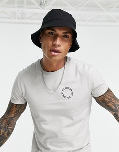 Черная облегающая футболка Bershka-Черный цвет