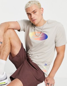 Светло-бежевая футболка с принтом на груди Nike DNA-Светло-бежевый цвет